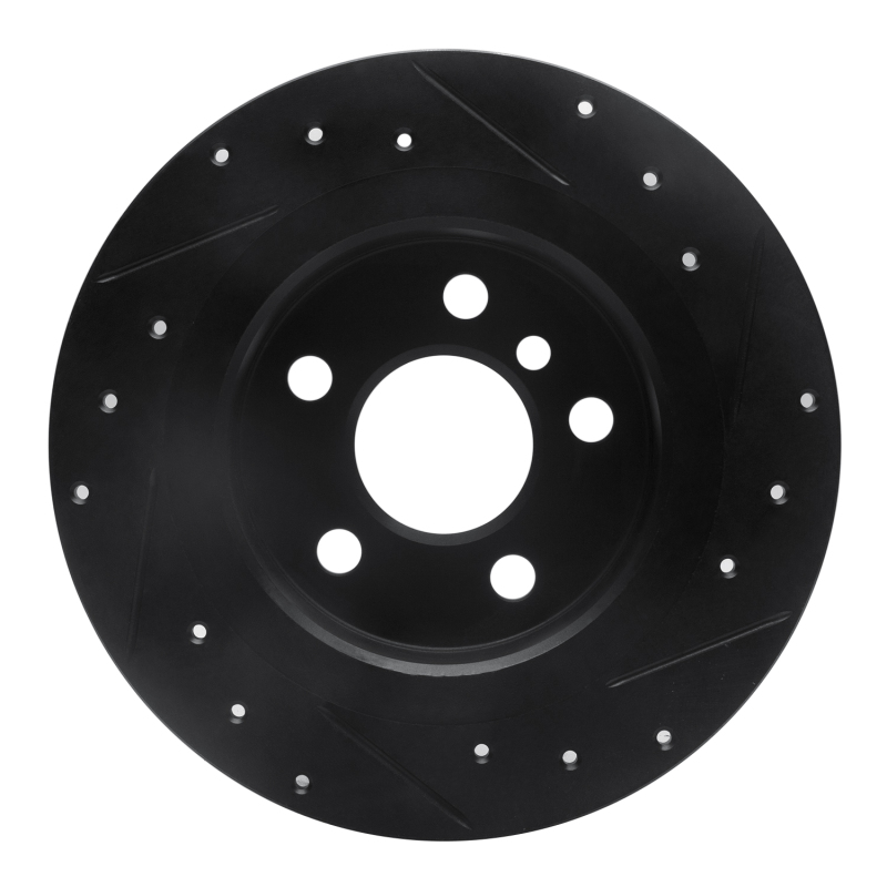 BMW i3 Brake Rotor (1) - Rear Left - R1 Concepts - Drilled & Slotted - Black - `14-`25
